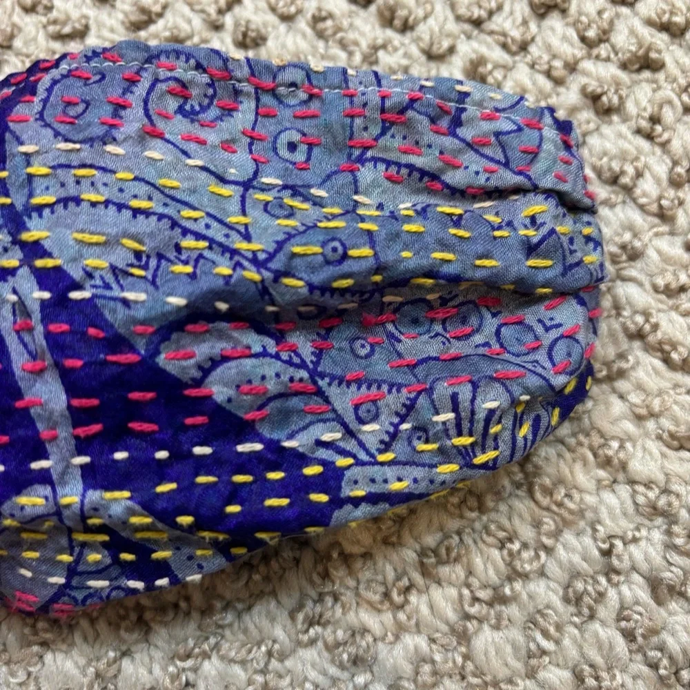 Kantha Stitch Headband Recycled Silk Handmade‎ in India